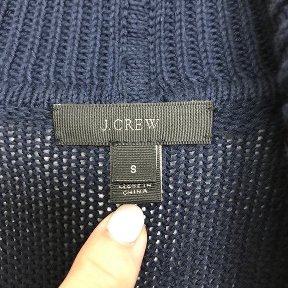 J. Crew Navy Shawl Ribbed Cotton Cardigan Size S - Picture 7 of 8
